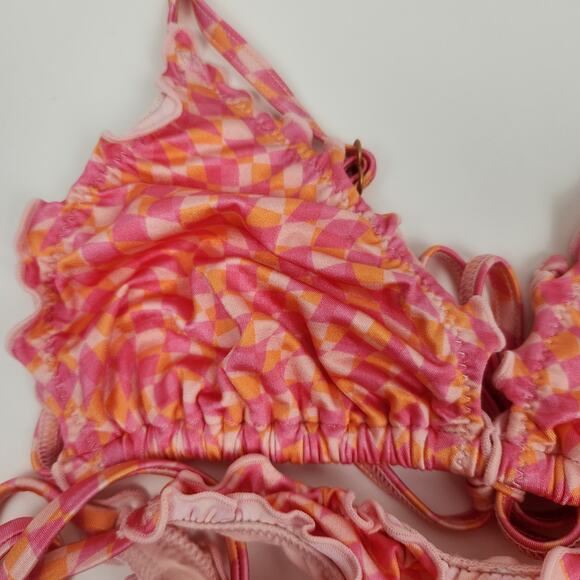 L*Space Bikini Set Maggie Top Roger Bitsy Bottom in Heat Waves Pink Small NWT - Picture 2 of 8